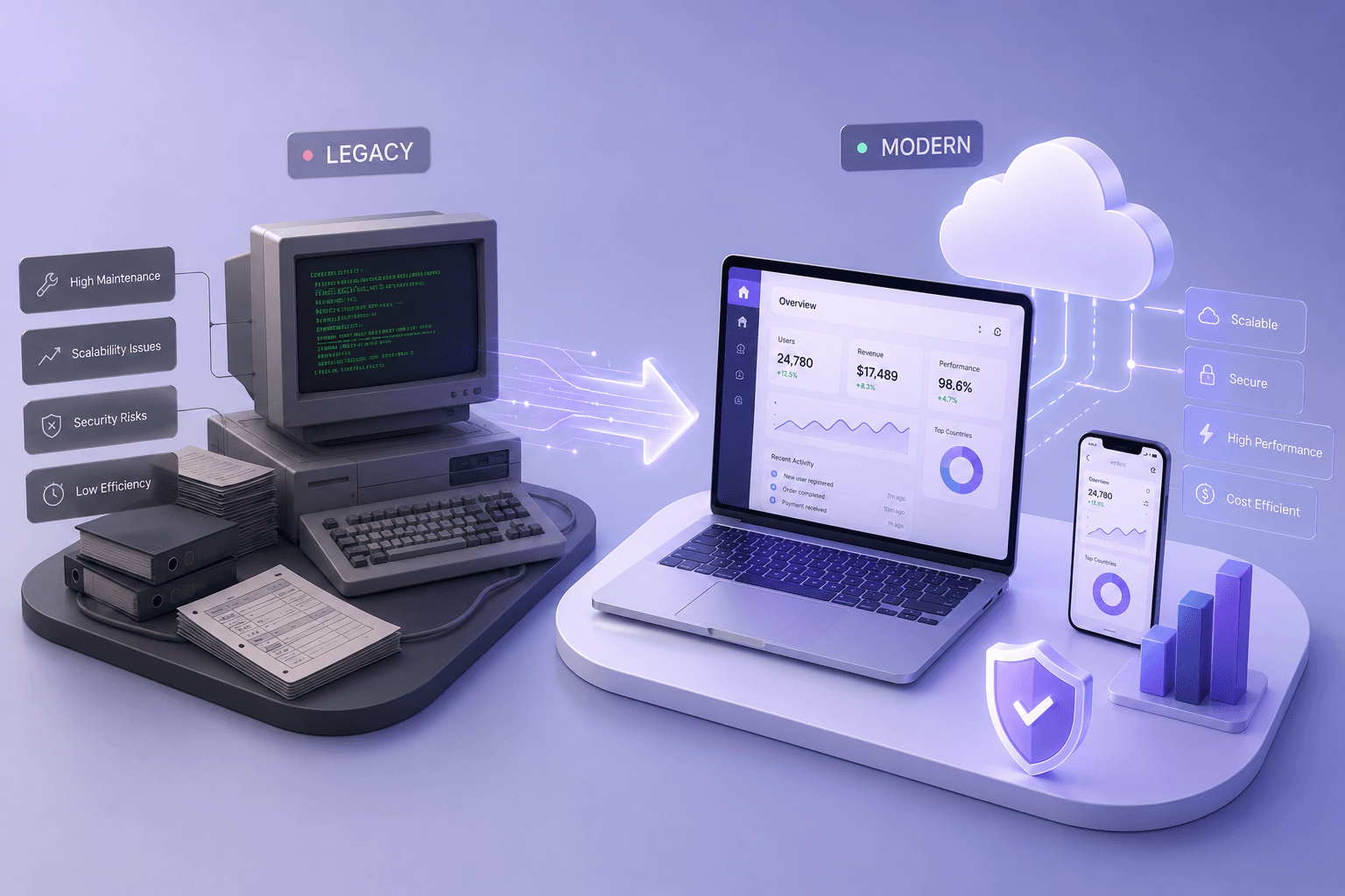 Cloud solutions illustration